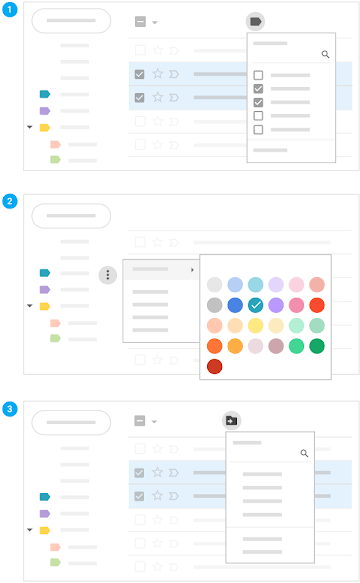 Appliquer des libellés et des codes couleur aux e-mails, et déplacer les e-mails vers des libellés