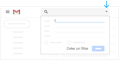 Cliquer sur la flèche pour créer un filtre