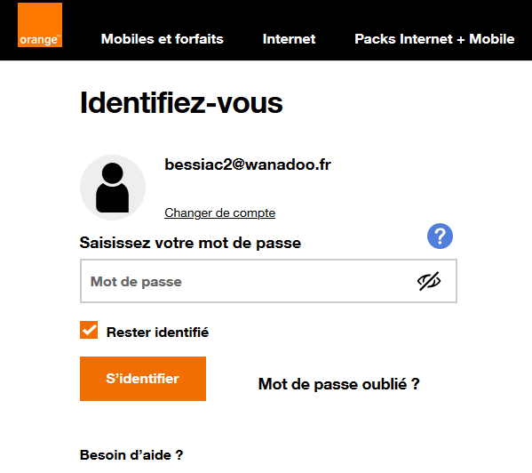 Mot de passe Orange