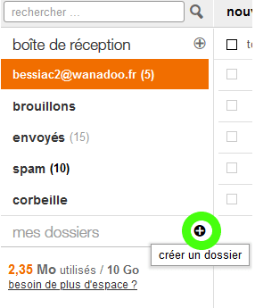 Créer un dossier orange