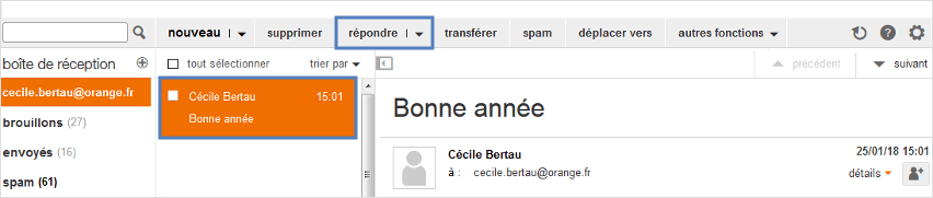Répondre à un mail Orange
