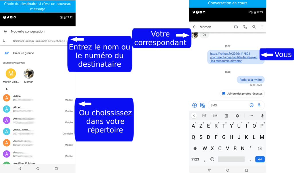 Ecran de conversations