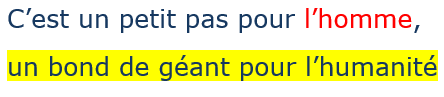 Exemple de  couleur de police