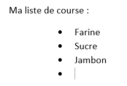 Liste à puces