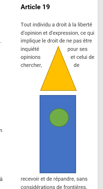 Des formes insérés dans le texte