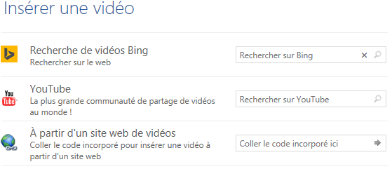 Insérer une vidéo 