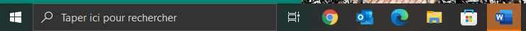 La barre de tâche, partie  gauche de  Windows 10