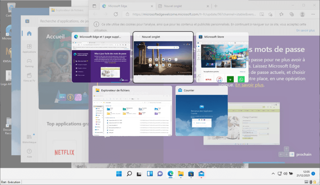 La fonction Alt+  Tab  sous Windows 11