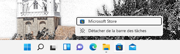 Détacher de la barre de tâche de Windows 11