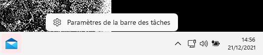 Paramètres de la barre de tache de Windows 11