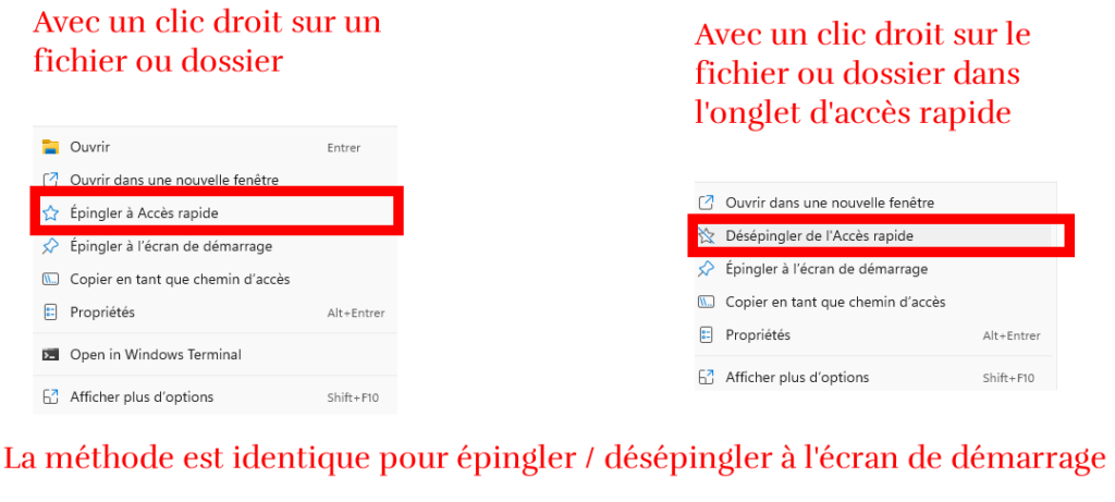 épingler - désépingler