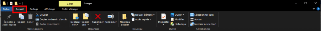 menu accueil de Windows 10