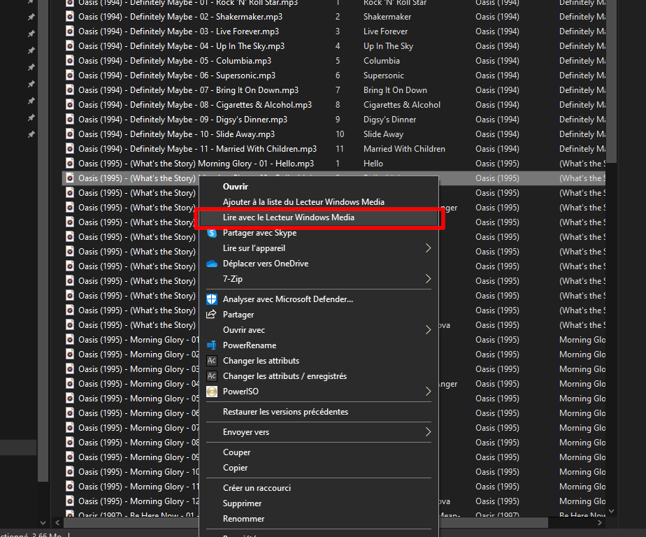 Lire un MP3 avec Windows Média Player depuis l'explorateur