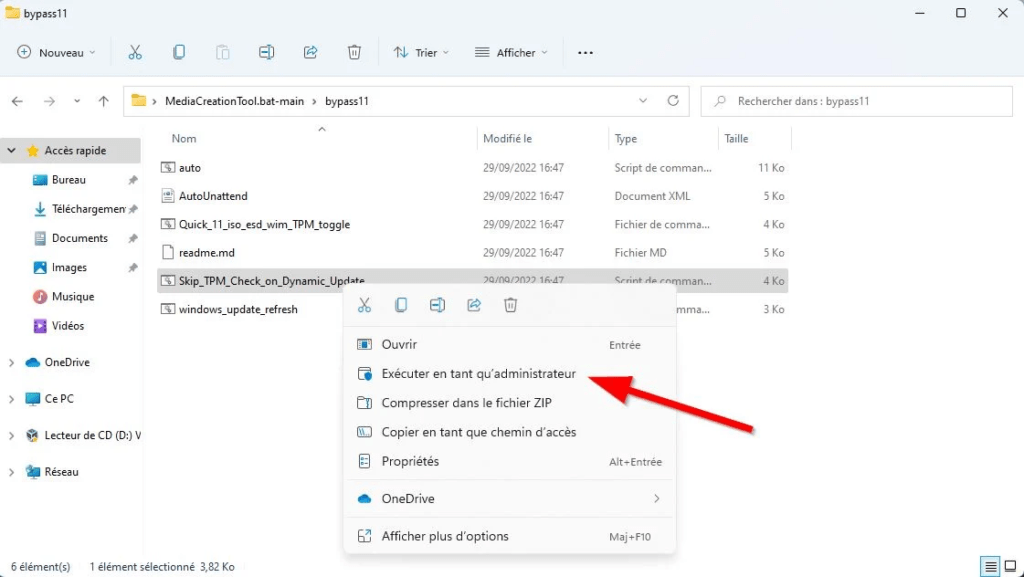 lic droit sur Skip_TPM_Check_on_Dynamic_Update puis exécuter en tant qu’administrateur